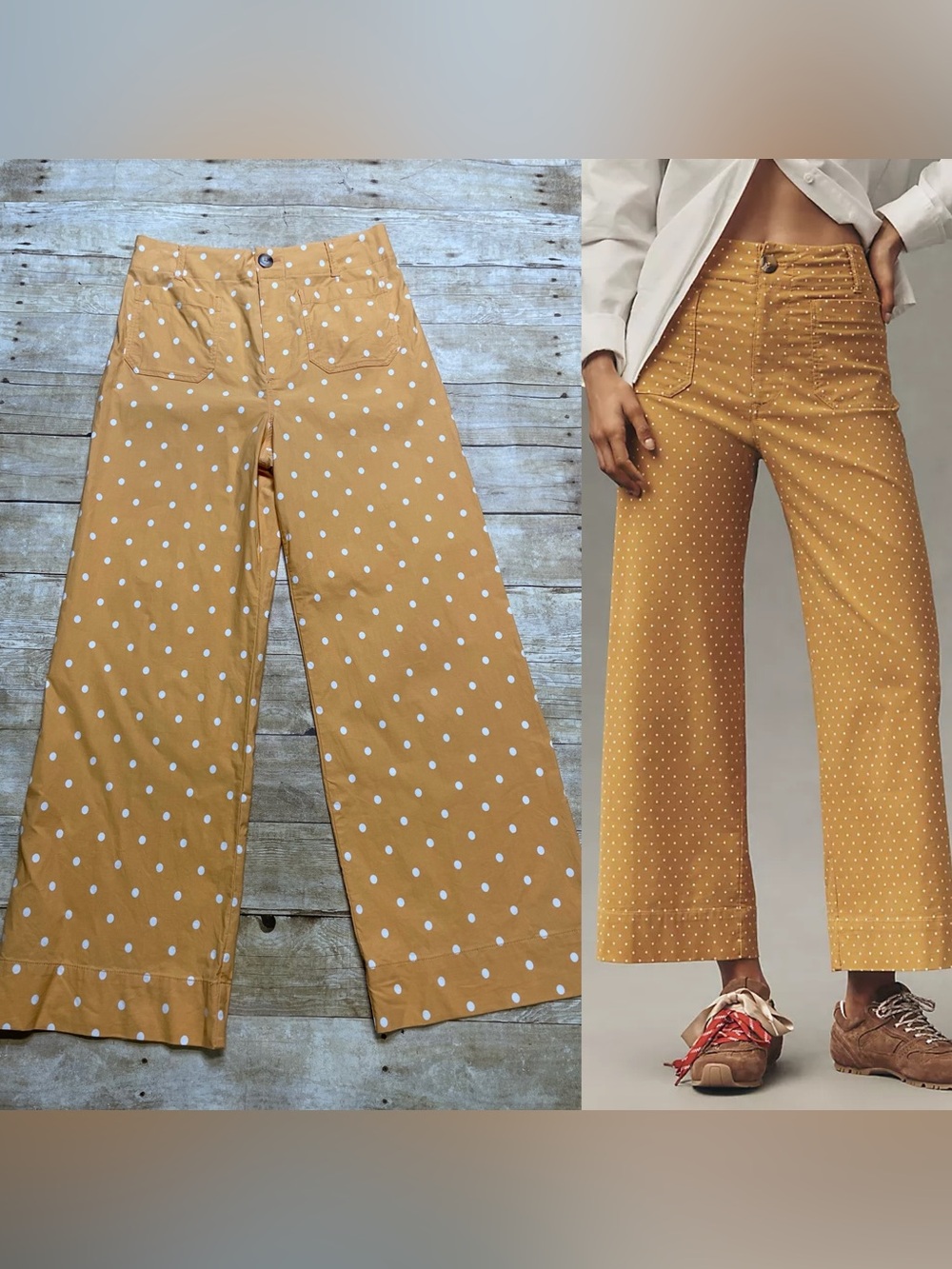 Anthropologie Maeve The Colette High Rise Cropped Wide Leg Pants